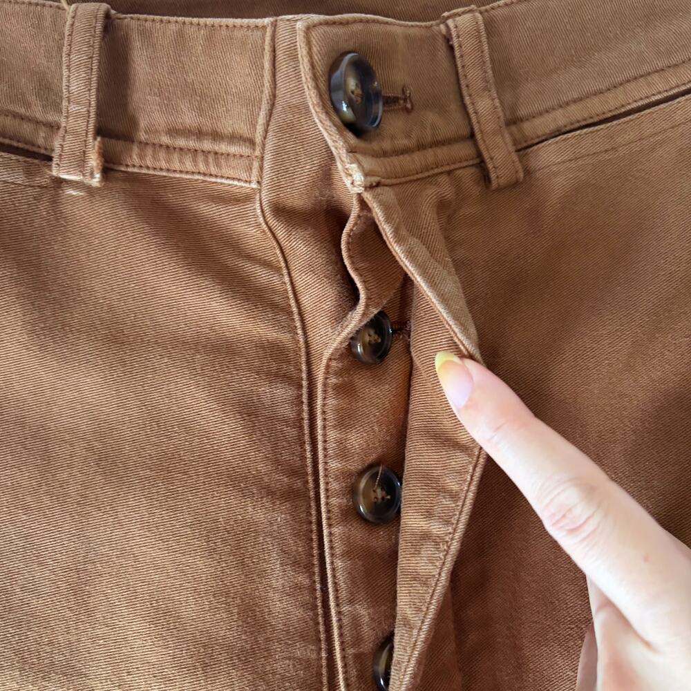 CARON CALLAHAN Stewart Sailor Cotton Wide Leg Pants in Cognac Size 4 - Picture 10 of 15